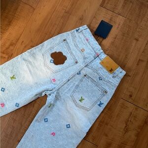 LV Light Blue Jacquard Monogram Women’s Jeans